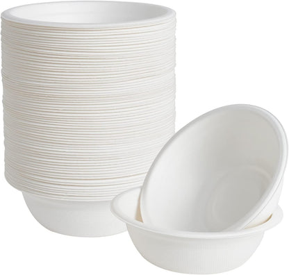 ECOLipak 16 oz Paper Bowls, [150-Pack] Compostable Paper Bowls Bulk, Heavy-duty Disposable Bowls
