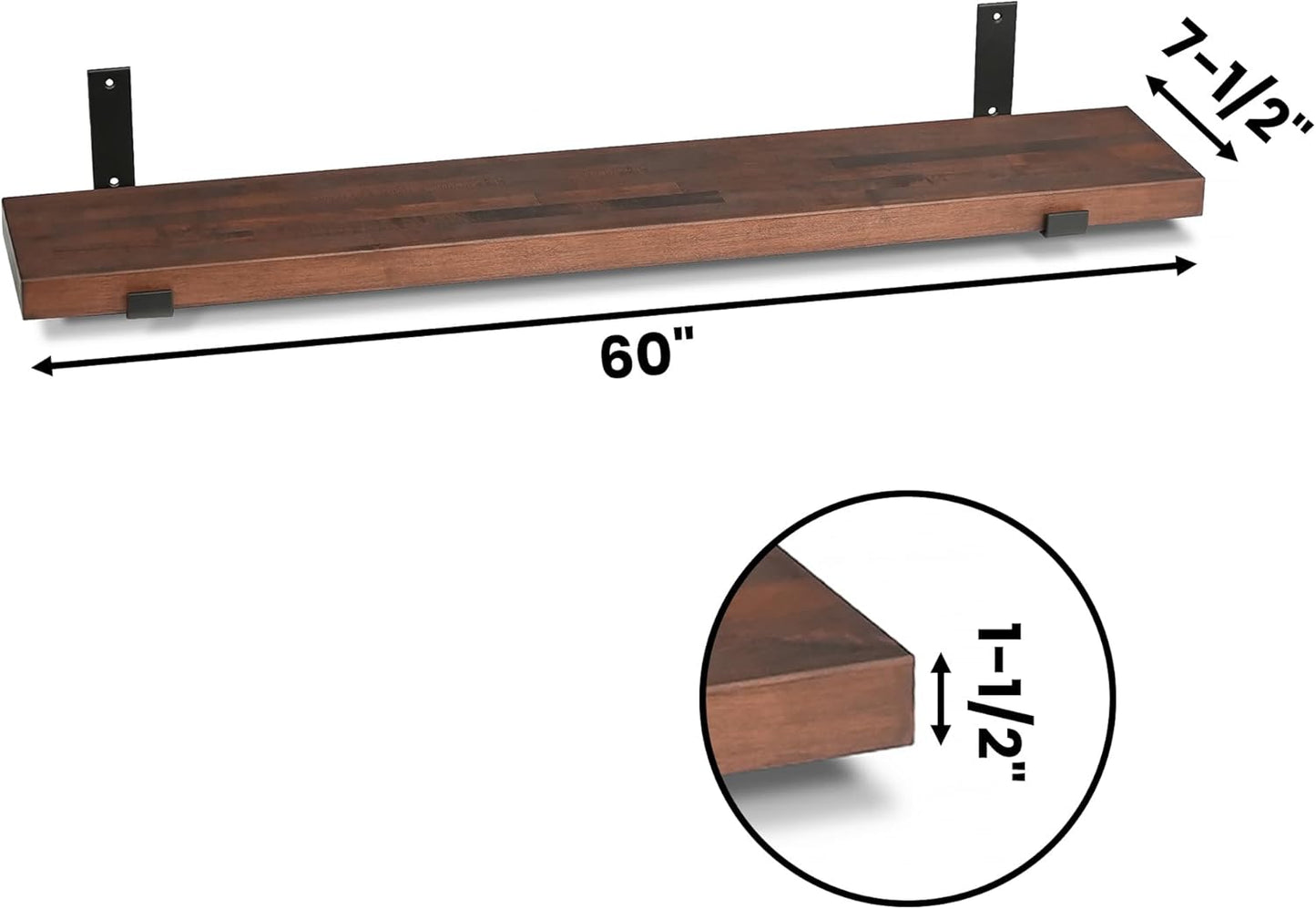 CONSDAN Floating Shelf for Wall Mounted Book Shelf Hanging Shelves Floating Bookshelf for Bedroom