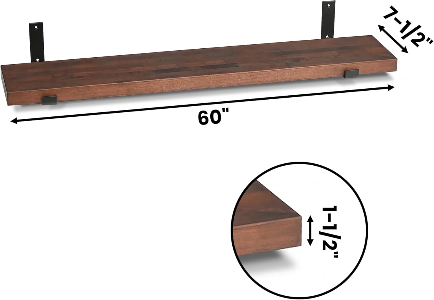 CONSDAN Floating Shelf for Wall Mounted Book Shelf Hanging Shelves Floating Bookshelf for Bedroom