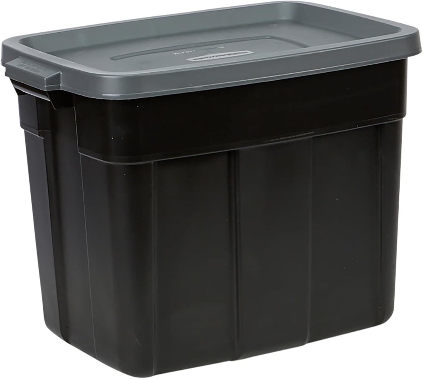 Rubbermaid Roughneck Tote 3 Gal, 6 Pack, Made in USA, Black & Gray, Rugged Plastic Stackable