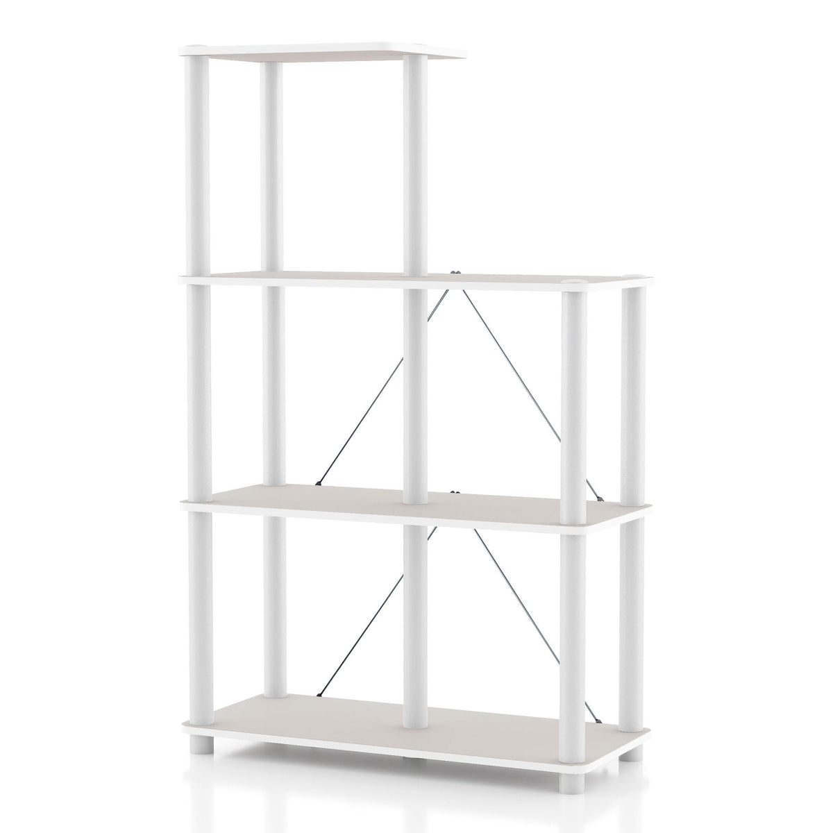 Homes: Inside + Out Apexa Modern 5-Cube Ladder Shelving Units, Collectibles Display Shelves, Easy