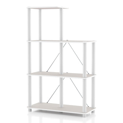 Homes: Inside + Out Apexa Modern 5-Cube Ladder Shelving Units, Collectibles Display Shelves, Easy