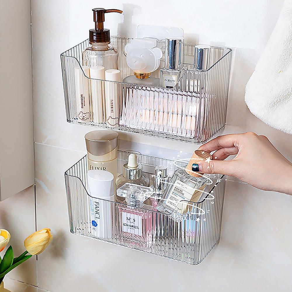 2 Piece Cabinet Door Organizer,Self Adhesive Kitchen Cabinet Organizer,Cabinet Door Storage Box for