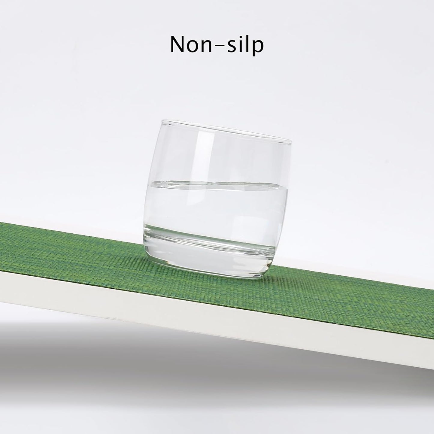 Myir JUN Placemats Set of 6, Vinyl Woven Placemats Place Mats Indoor Washable Table Mats Non-Slip