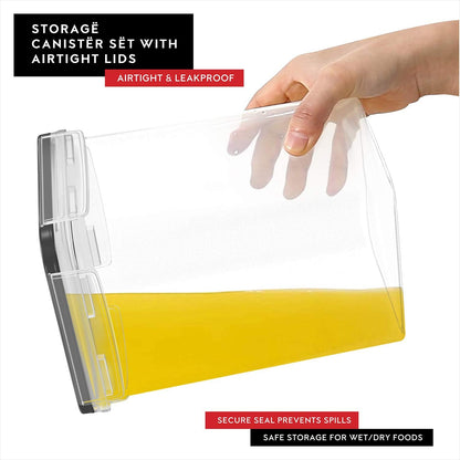 DWËLLZA KITCHEN Large Flour Sugar Storage Containers Set of 2; 175 FL. oz - 5.2L Plastic Airtight