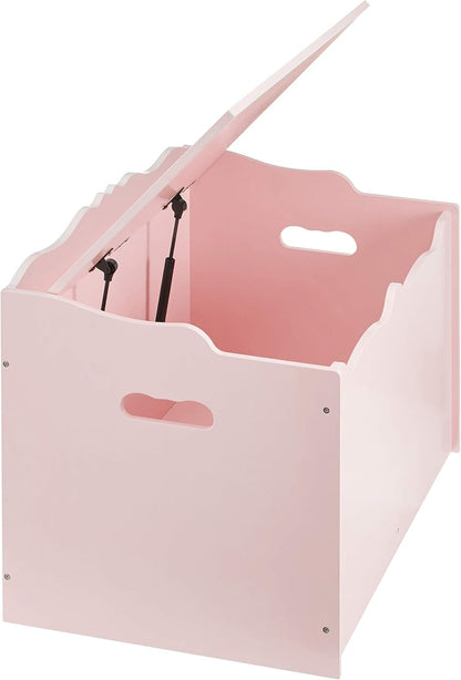 Amazon Basics Kids Toy Box, Wooden Organizer Storage Chest, Pink, 30" x 18" x 19"