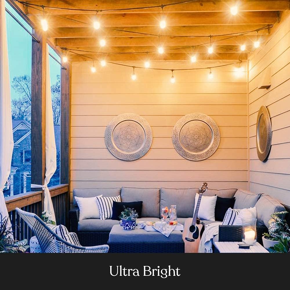 Brightech Ambience Pro Incandescent Outdoor String Lights - Commercial Grade Waterproof Patio