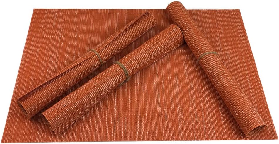 WAZAIGUR Placemats Set of 4 for Dining Table Heat-Resistant Washable Place Mats Woven Vinyl Kitchen
