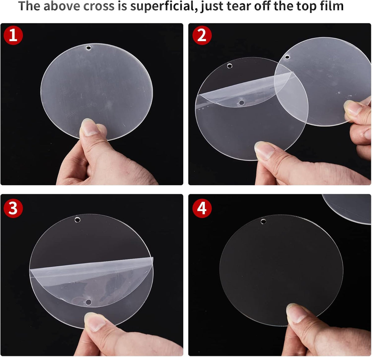 4 Inch Round Acrylic Blanks Ornament 20 Pcs Clear Acrylic Disc Circle with Holes Clear Christmas