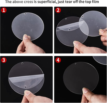 4 Inch Round Acrylic Blanks Ornament 20 Pcs Clear Acrylic Disc Circle with Holes Clear Christmas