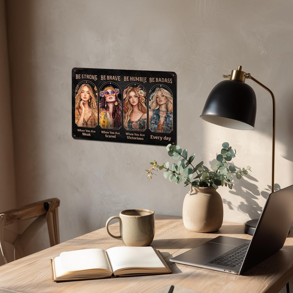 Heuhuww Vintage Positive Energy Wall Decor-Be Strong When You are Weak,Women Encourage And Inspire
