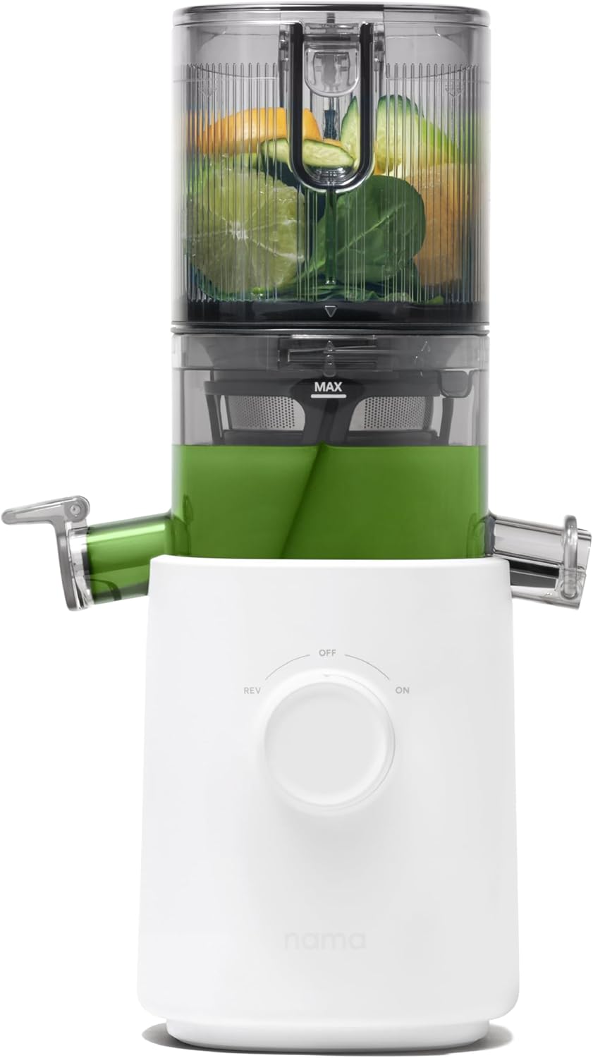 Nama J3 Compact Cold Press Juicer – Space Saving & Self Feeding for Hands-Free Operation
