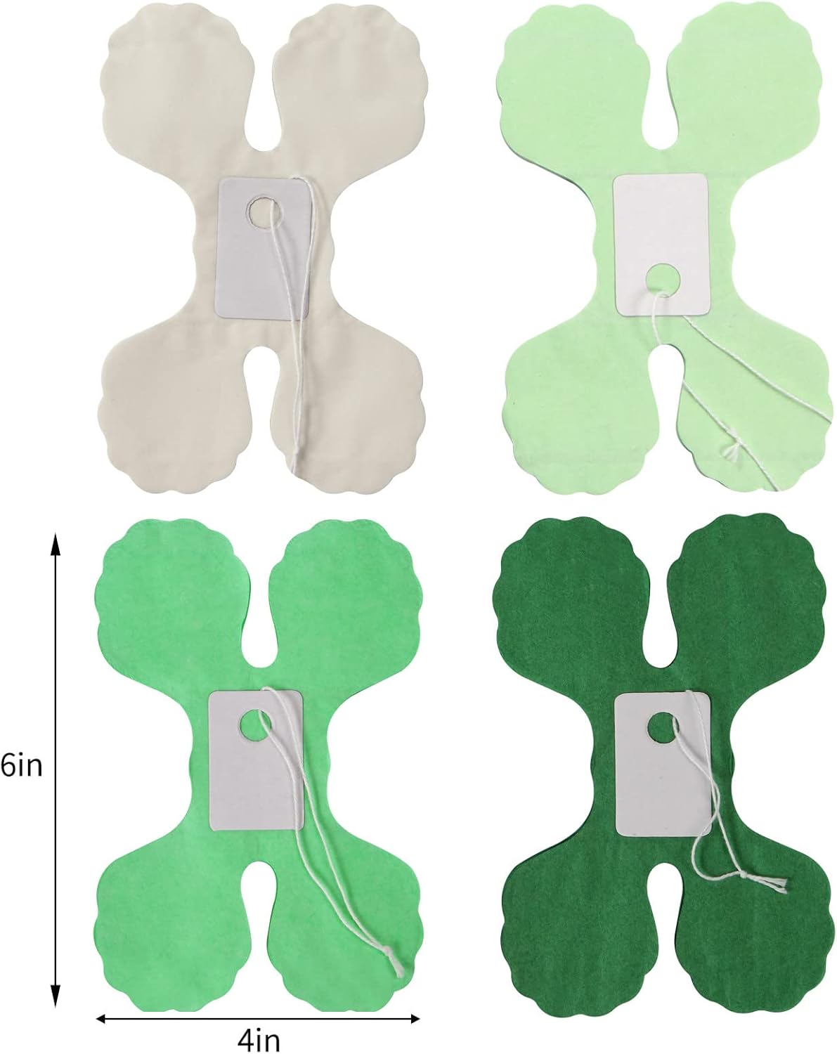 Green-White Party Decorations Streamers Garland - 157Ft Four-Leaf Clover Hanging Banner, Jungle