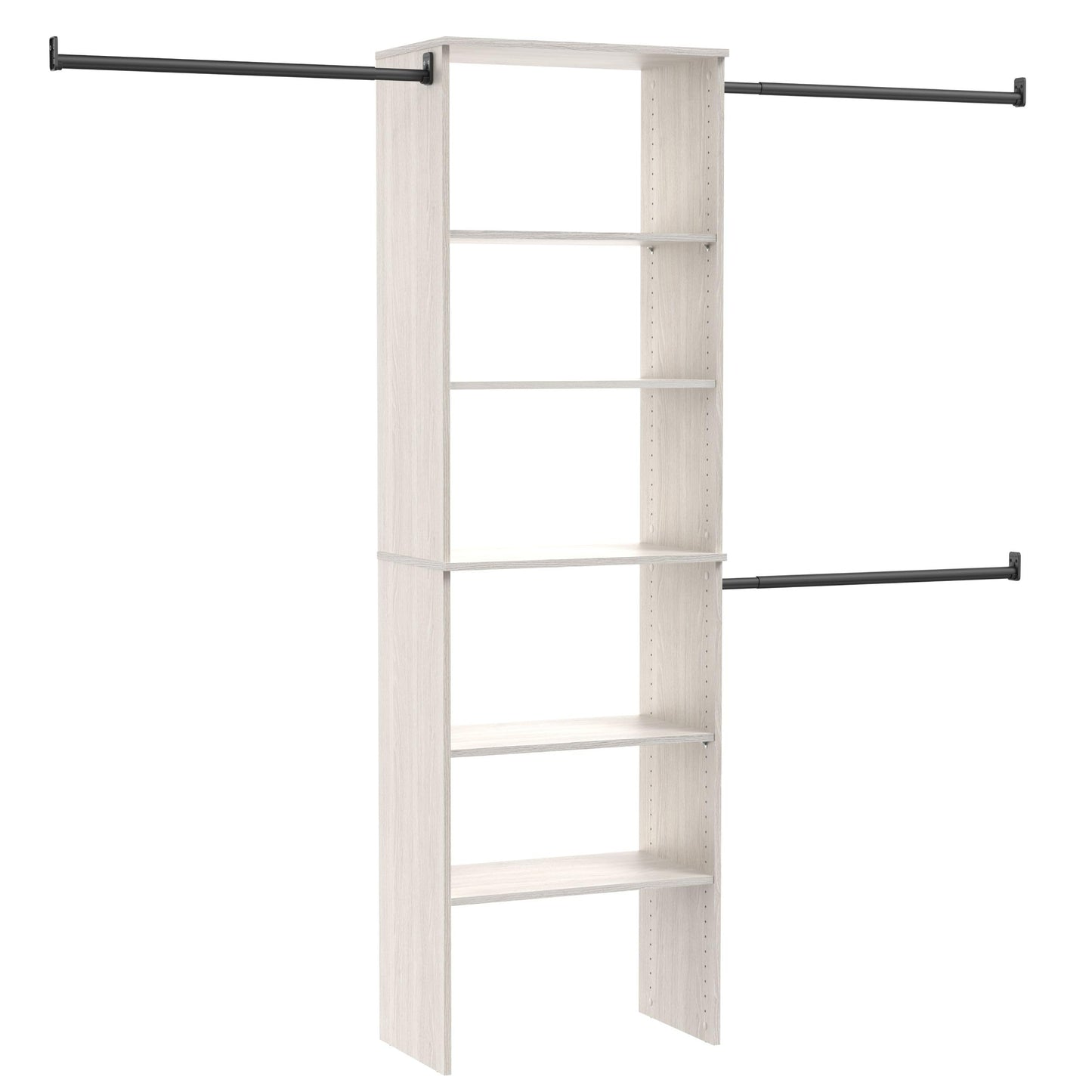 ClosetMaid SuiteSymphony Wood Closet Organizer Kit with Tower, (3) Hang Rods, (5) Shelves