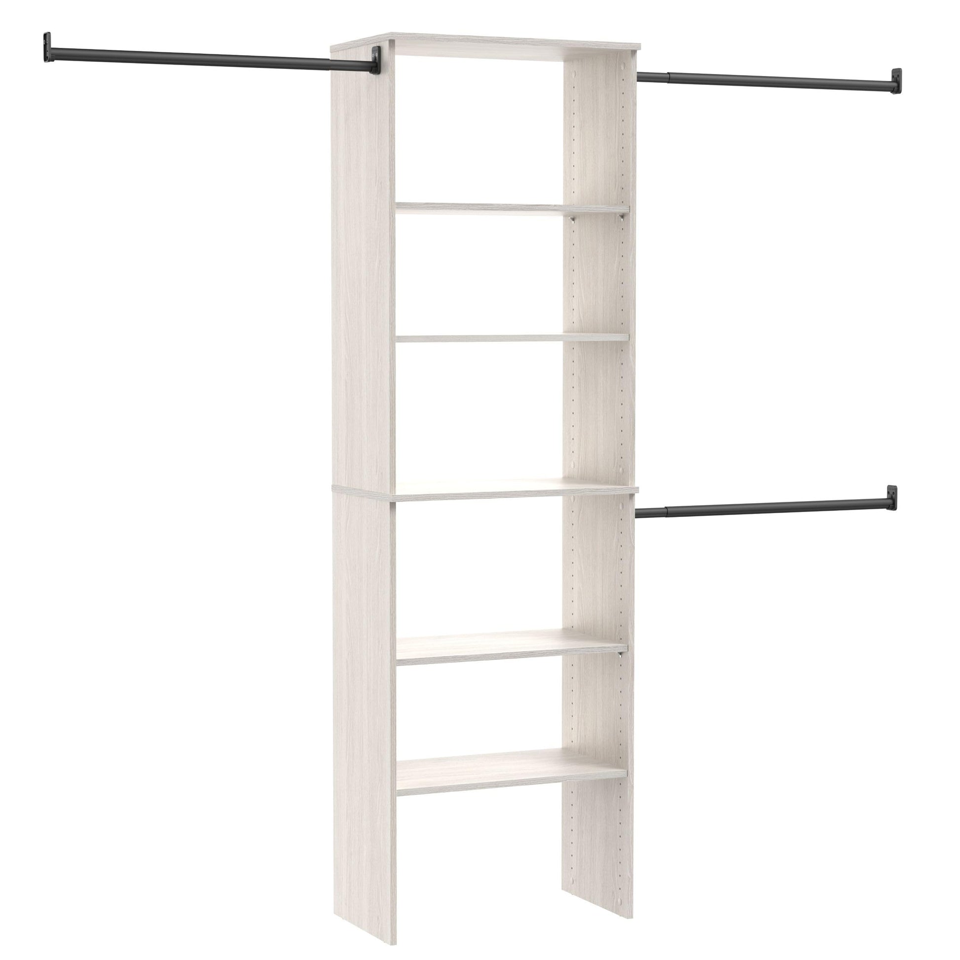 ClosetMaid SuiteSymphony Wood Closet Organizer Kit with Tower, (3) Hang Rods, (5) Shelves