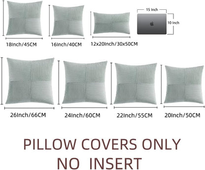 Fancy Homi 2 Packs Grey Blue Lumbar Decorative Throw Pillow Covers 12x20 Inch for Couch Bed Sofa