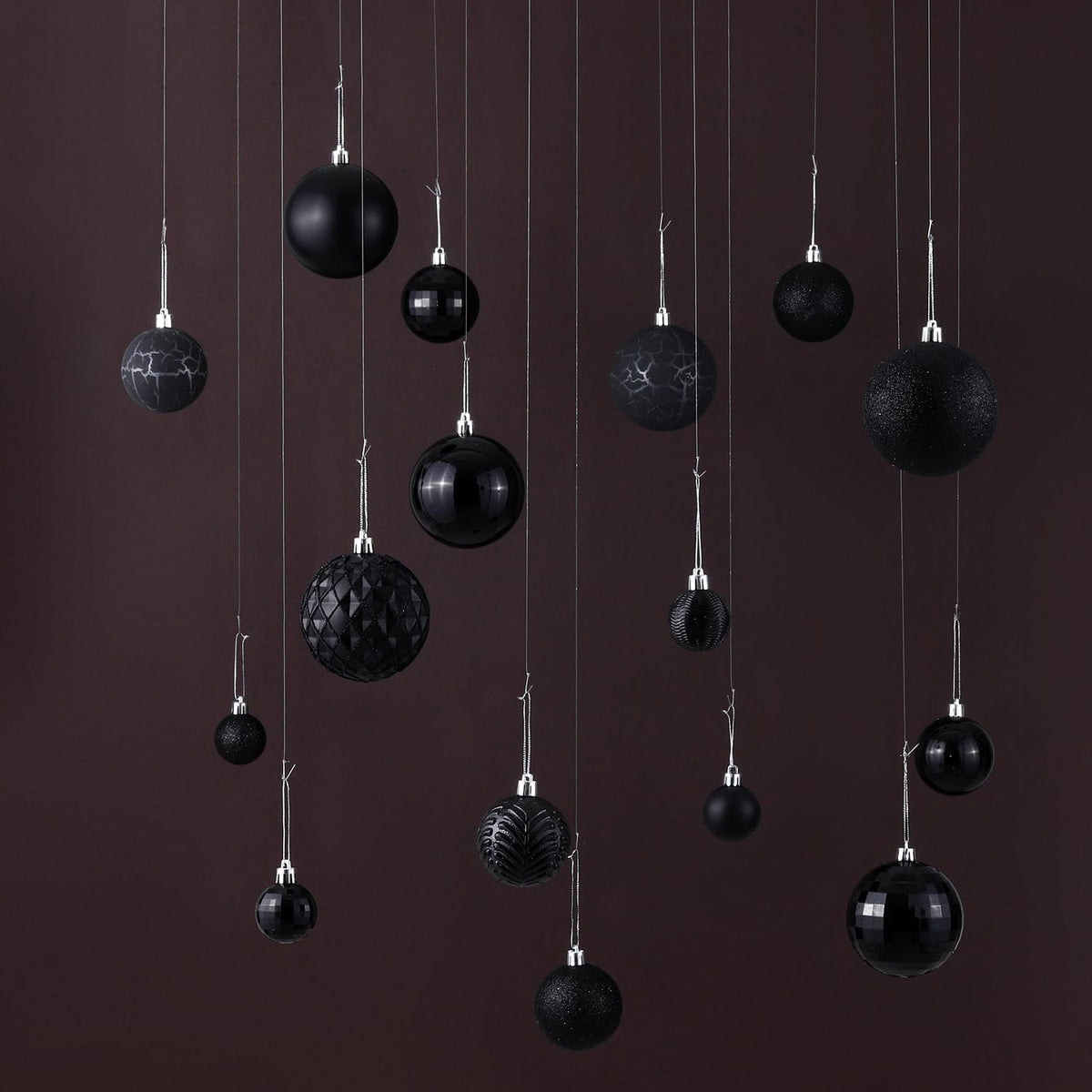 LANGXUN 36pcs Black Christmas Tree Decorations Balls, Bolas De Navidad, 2025 Christmas Decor