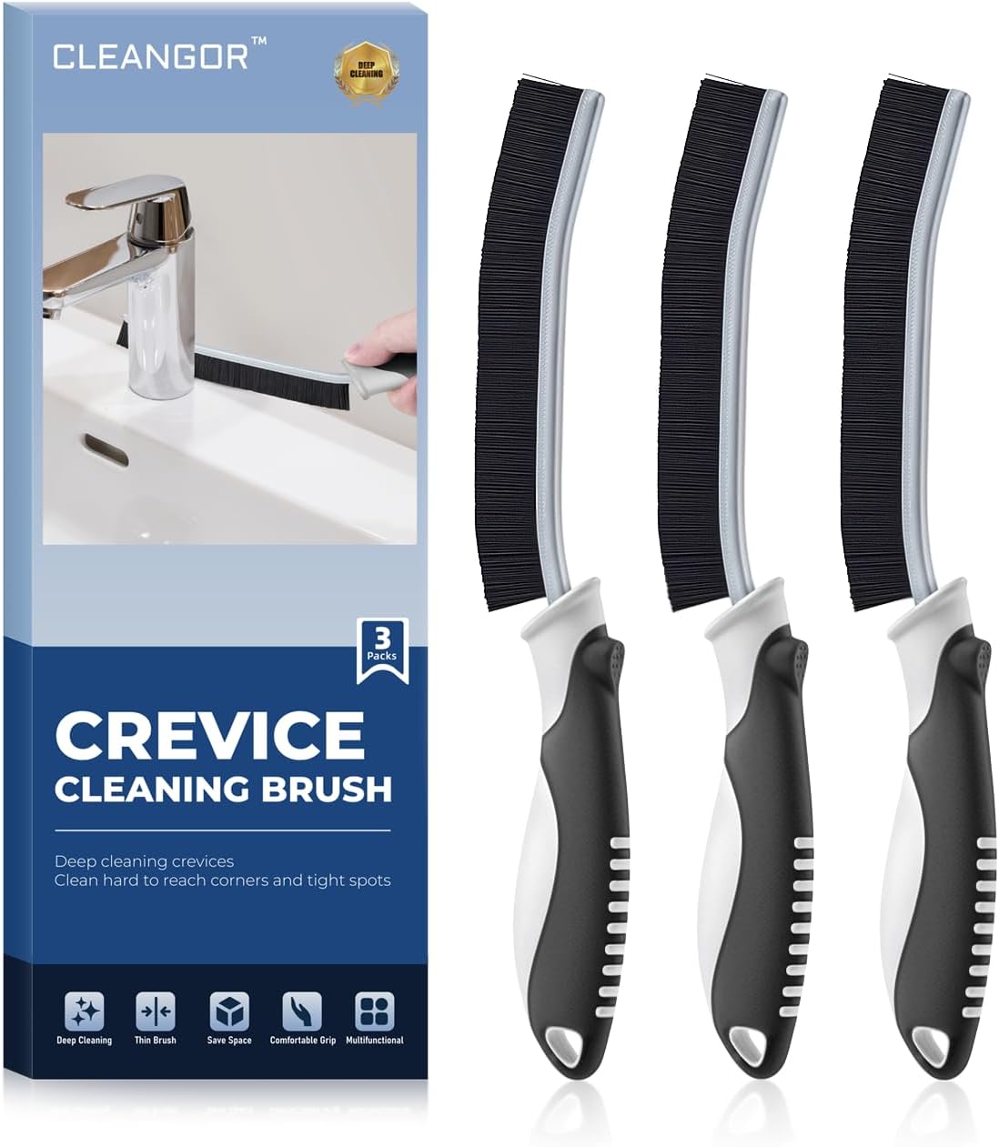 Crevice Cleaning Brushes, Scrub Brush for Hard to Reach Small Space, Home Essentials, Cleaning