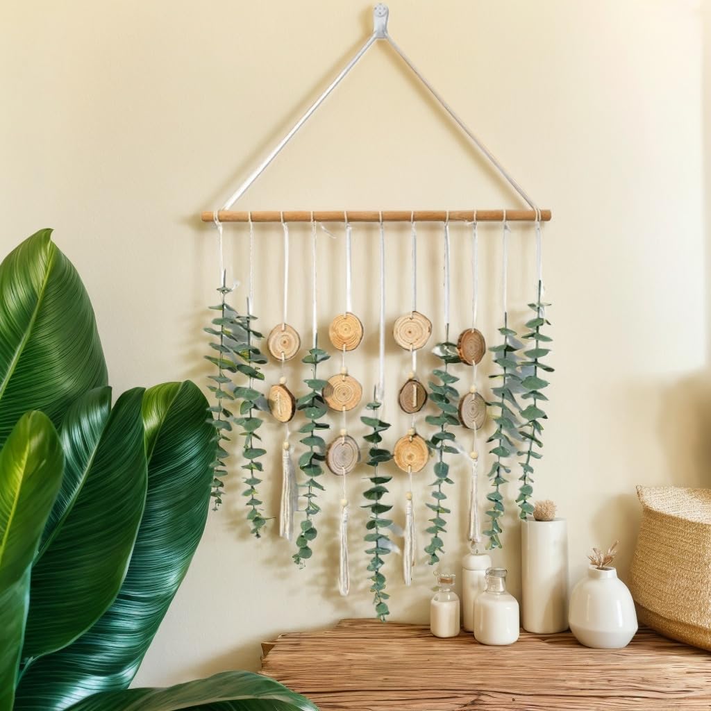 Artificial Eucalyptus Wall Decor Fake Greenery Leaves Stems Home Decor Wall Hanging Plants Boho