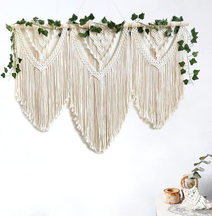 guzhiou large macrame wall hanging - Boho Tapestry Macrame Wall Decor Art- Chic Bohemian Handmade