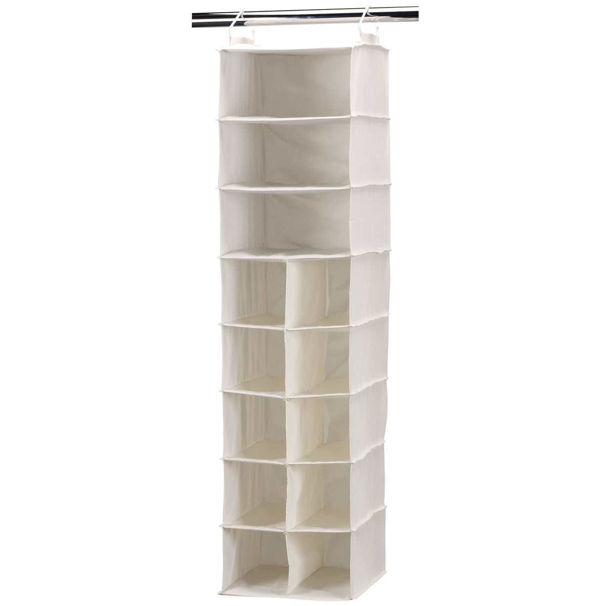Household Essentials 3 Shelf 10 Pocket Canvas Hanging Shoe Organizer Collapsible Closet Storage