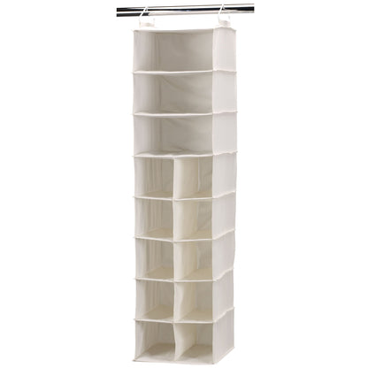 Household Essentials 3 Shelf 10 Pocket Canvas Hanging Shoe Organizer Collapsible Closet Storage