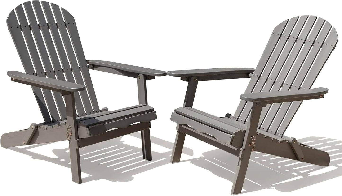 Idzo Outdoor Adirondack Chair Set of 2, Pre-Assembled Backrest, Patio Furniture Set, Outdoor