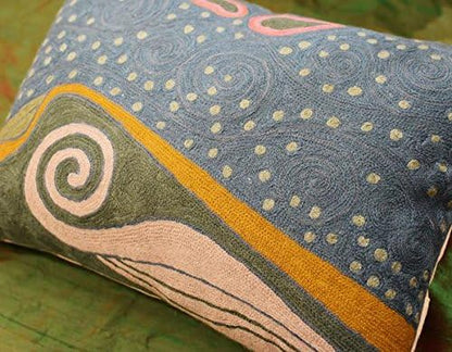 Lumbar Blue Klimt Throw Pillow Cover Art Nouveau Pillowcase Modern Couch Cushion Contemporary