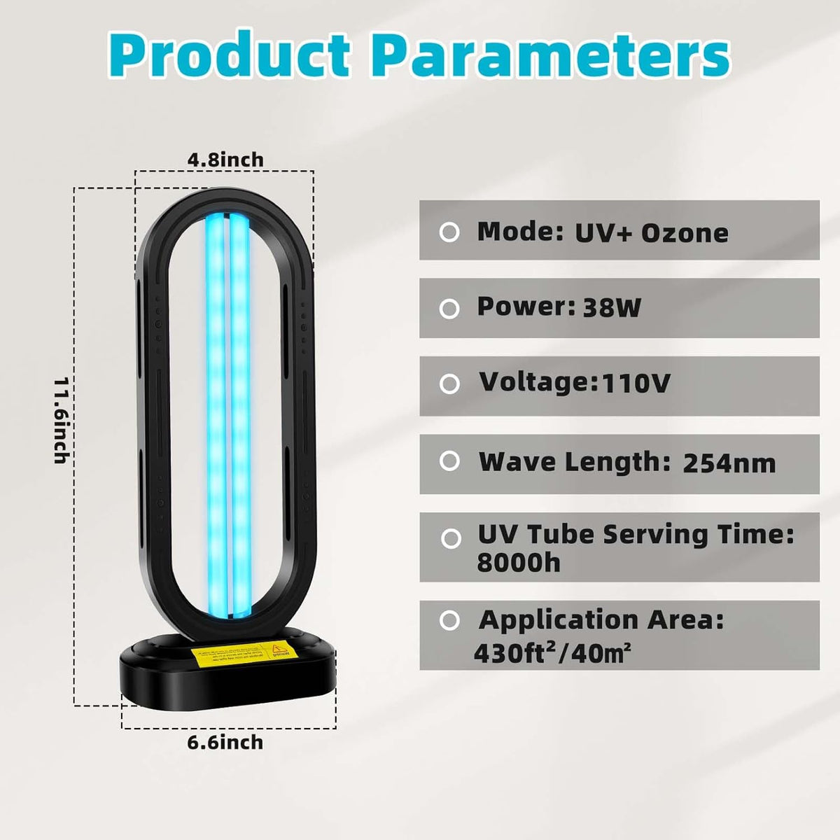 UV Light Sanitizer,4-Speed Timing and Remote Control UVC Home Disinfection Device,Portable