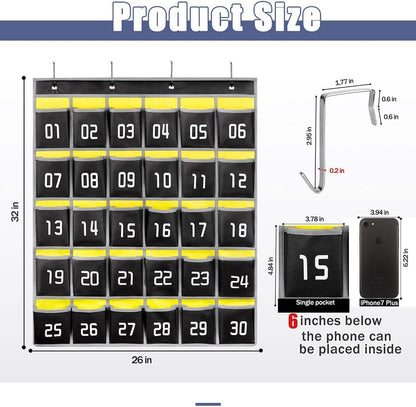 Loghot Classroom Accessories Closet Pocket Chart for Cell Phones Holder Wall Door Hanging Organizer