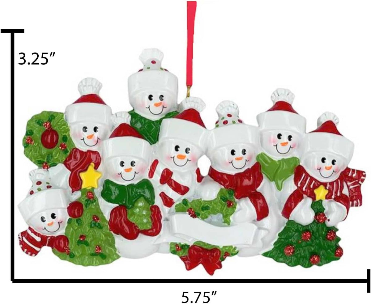 3D Snowman Family of 8 Ornament 2025 Personalized Family Christmas Ornaments 2025 | Snow People