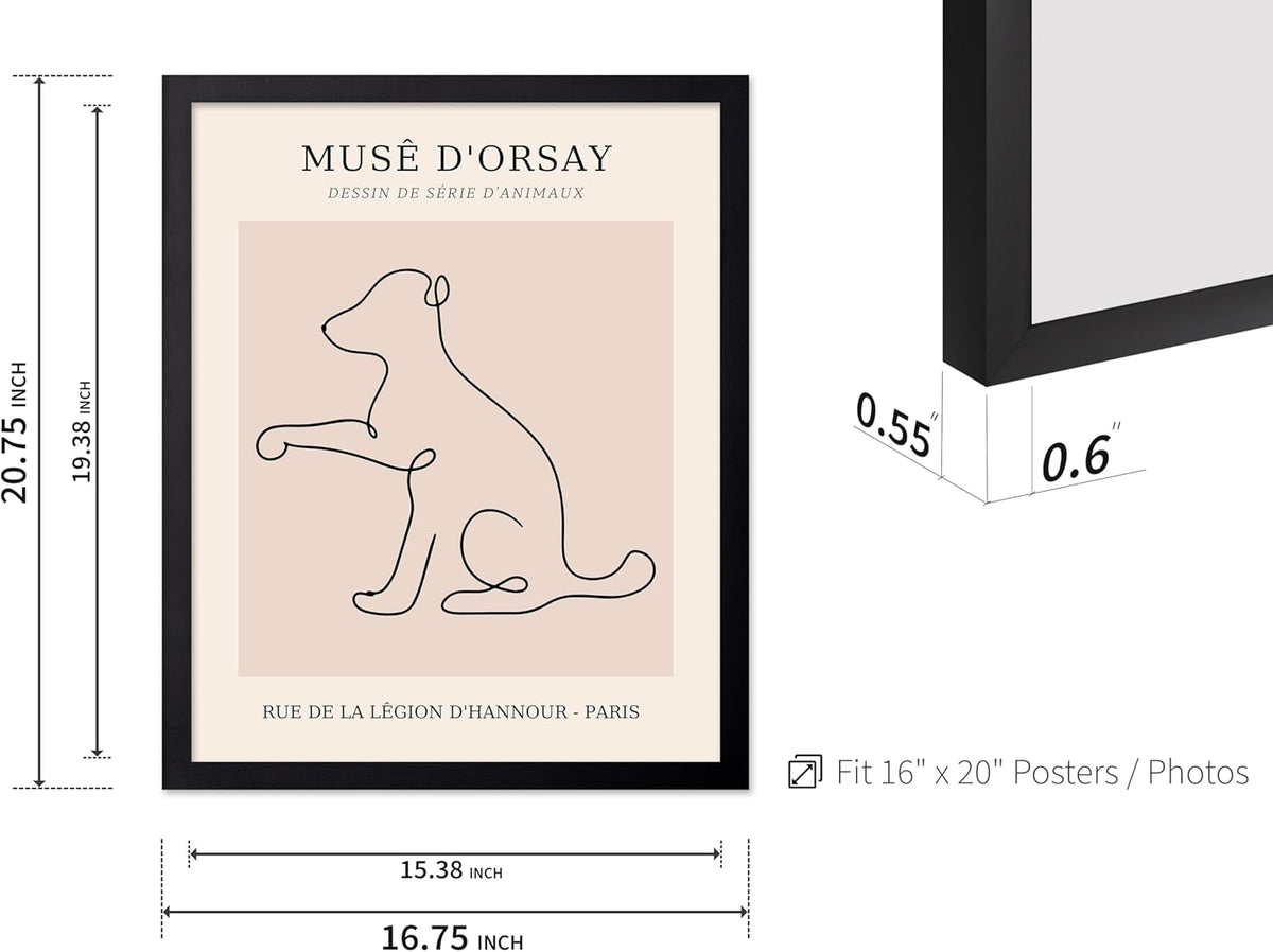 Poster Master Vintage Poster - Retro One Line Dog Drawing Print - Dog Art - Minimal Gift for Men