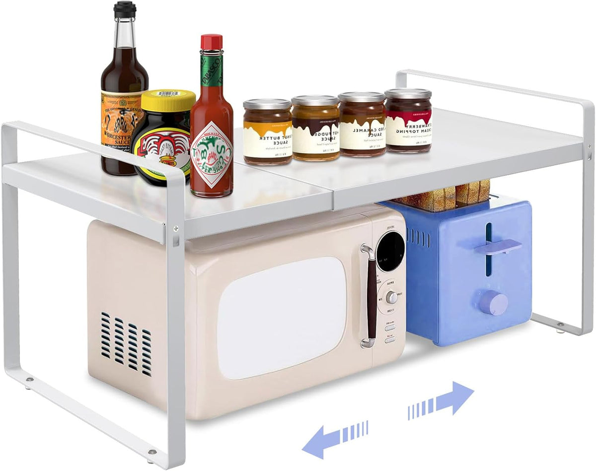 Expandable Cabinet Organizer 14"~25", Kitchen Shelf Organizer Spice Rack 11” wide, Cupboard