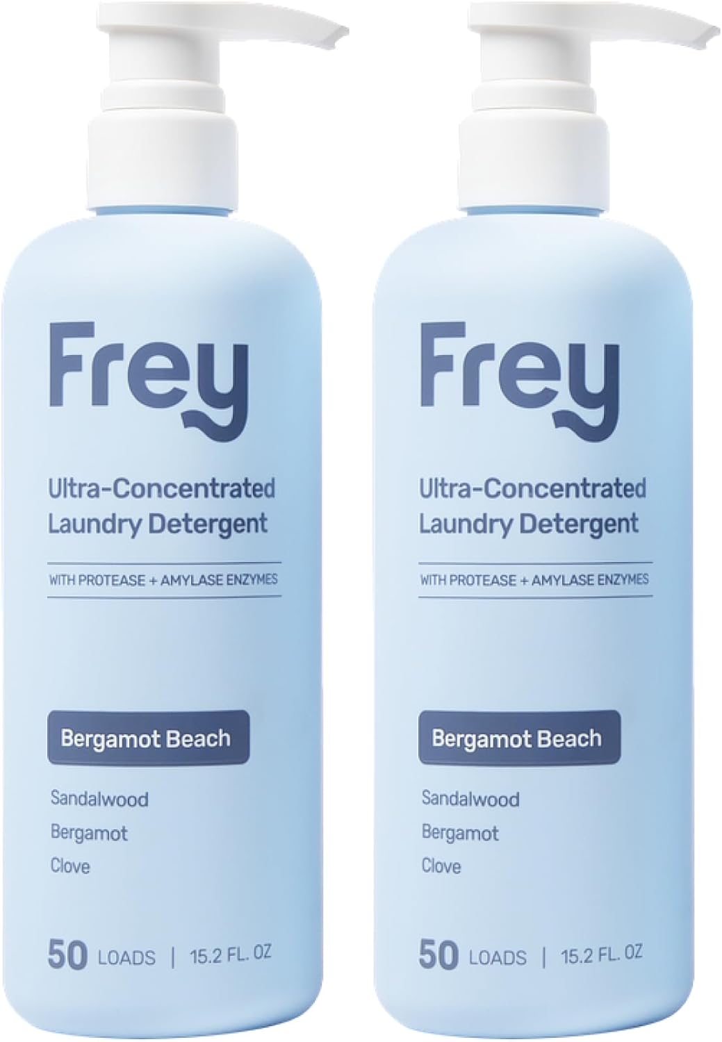 FREY Concentrated Natural Laundry Detergent - 50 Concentrated Loads of Long Lasting High Efficiency