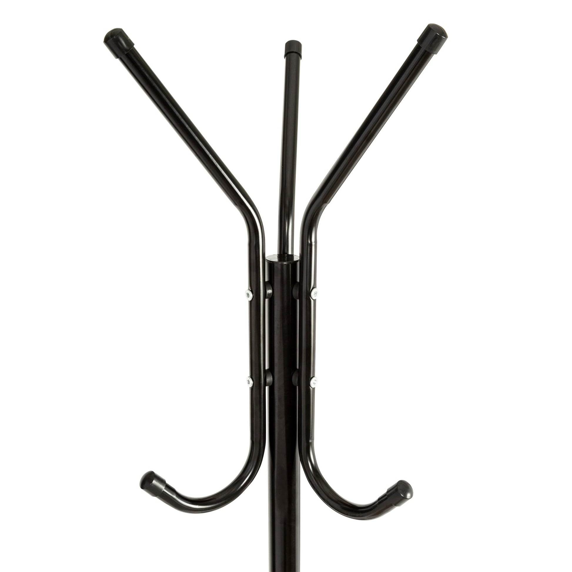 Honey-Can-Do 3-Tier Coat and Hat Rack with 9 Hooks for Hanging GAR-09625 Black, 20 lbs
