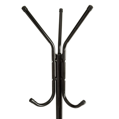 Honey-Can-Do 3-Tier Coat and Hat Rack with 9 Hooks for Hanging GAR-09625 Black, 20 lbs
