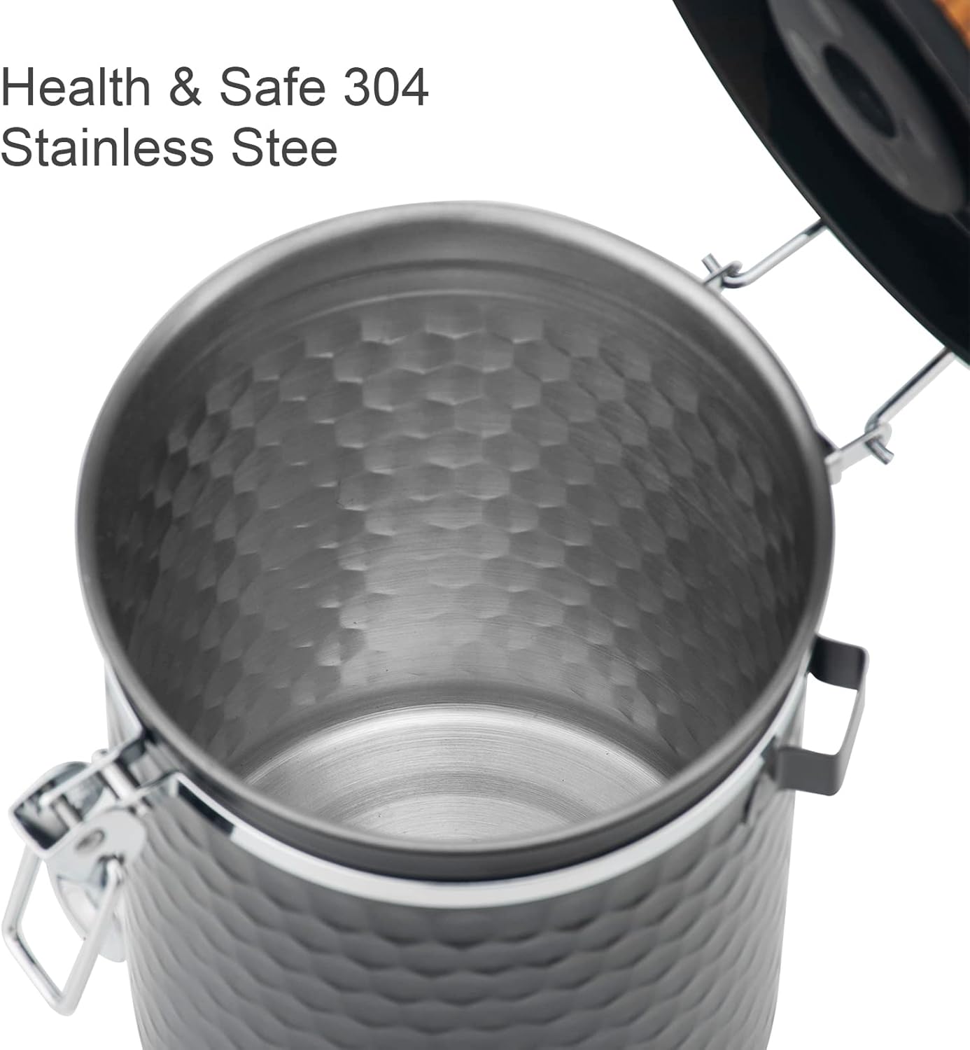 TEDSWAIT Coffee Canisters Airtight Coffee Bean Storage Container Kitchen Stainless Steel Food
