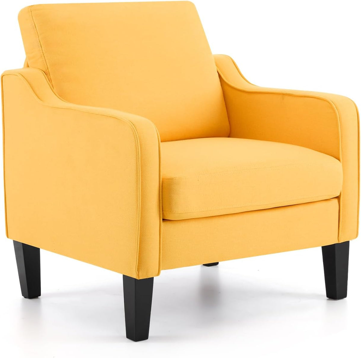 VINGLI Accent Chair for Living Room Chairs Yellow Reading Chair for Bedroom Scooped Arm Chair Mid