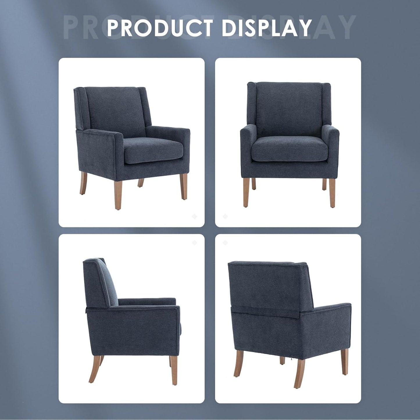 COLAMY Modern Wingback Living Room Chair, Upholstered Fabric Accent Armchair, Single Sofa Chair