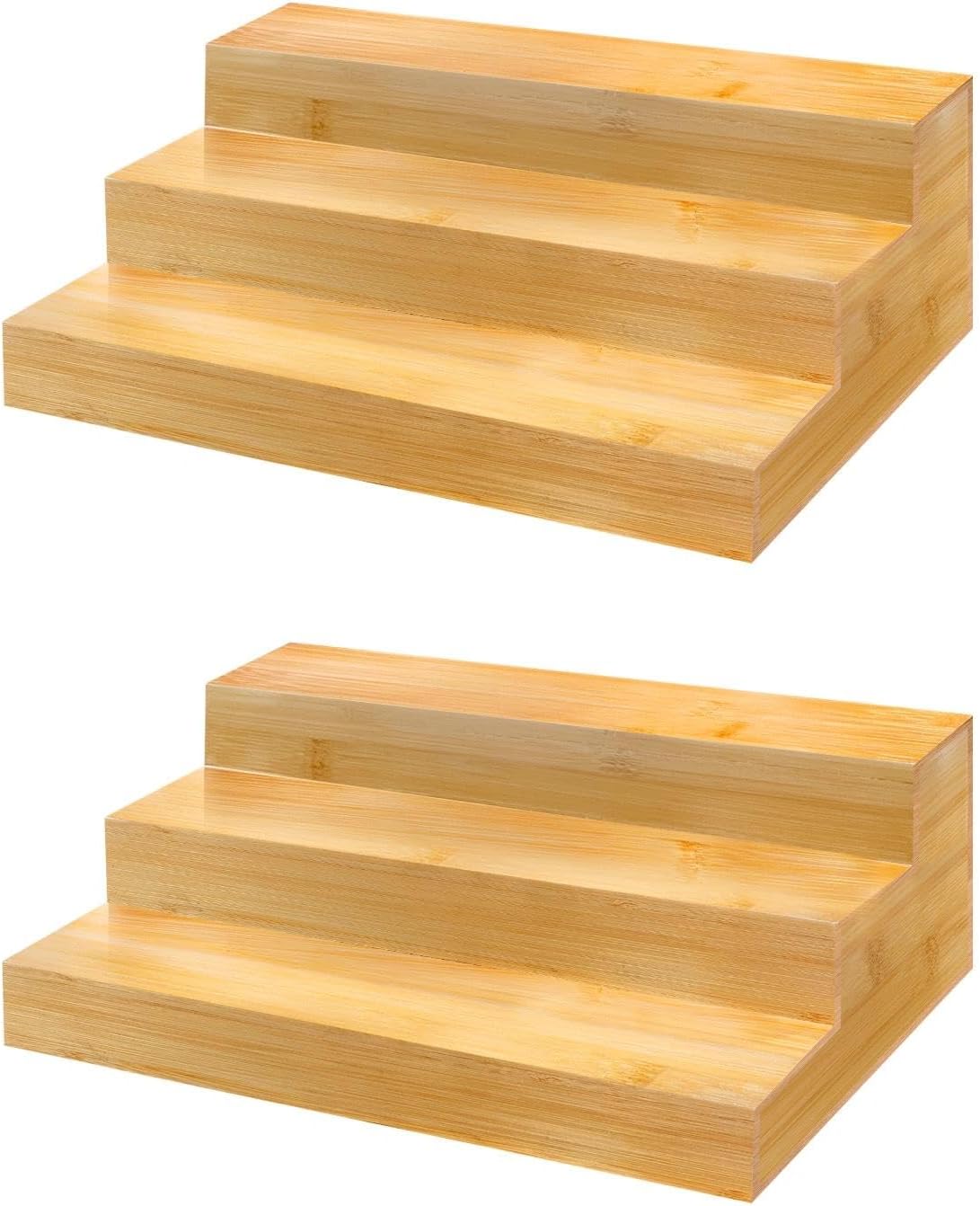 Spice Rack Organizer for Cabinet - Bamboo Spice Shelf, 3 Tier Seasoning Organizer for Countertop