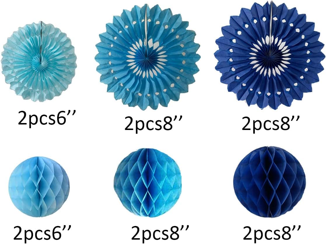 12pcs 6’’ 8’’ Honeycomb Balls Tissue Paper Fans Party Honeycomb Ball Fans Wall Decorations Tissue