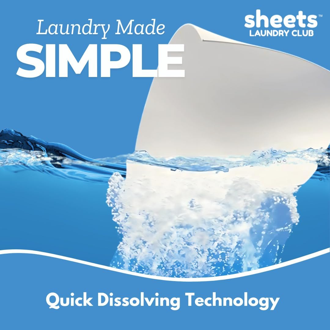 Sheets Laundry Club Laundry Detergent Sheets, 100 Loads - Fresh Linen Scent, Eco-Friendly