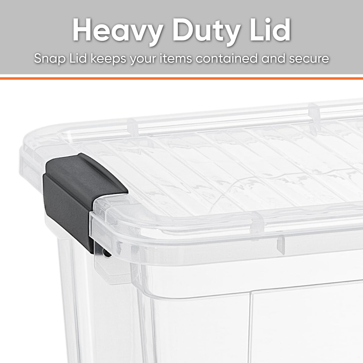 Superio Clear Storage Box with Lid, 49 Quart Plastic Container Bins for Organizing, Stackable