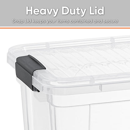Superio Clear Storage Box with Lid, 49 Quart Plastic Container Bins for Organizing, Stackable