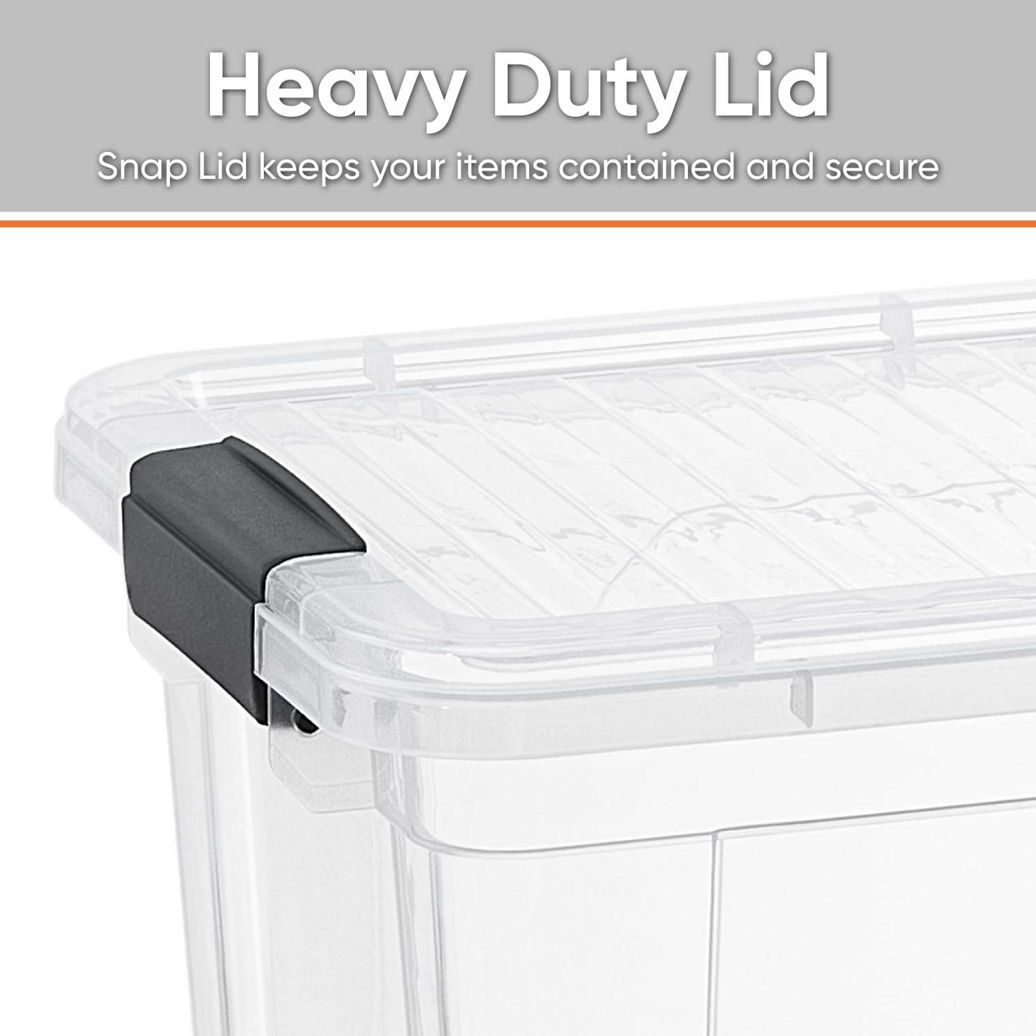 Superio Clear Storage Boxes with Lids, 26 Quart Plastic Container Bins for Organizing, Stackable