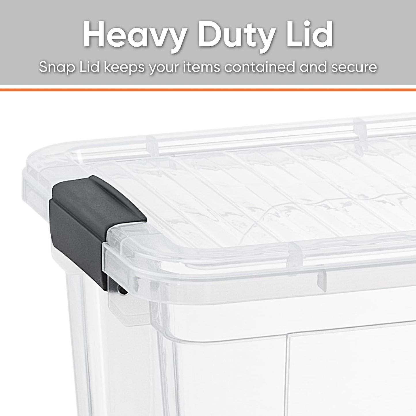 Superio Clear Storage Box with Lid, 8.75 Quart Plastic Container Bins for Organizing, Stackable