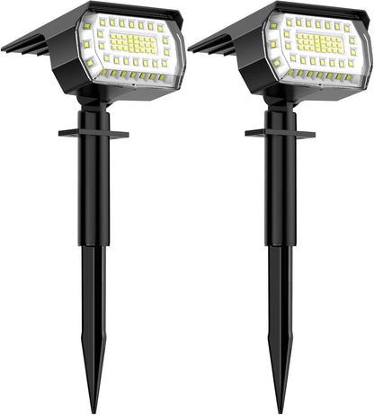 LANSOW Solar Spot Lights Outdoor, [2 Pack/57 LED] 2-in-1 Solar Landscape Spotlights, 3 Modes IP65
