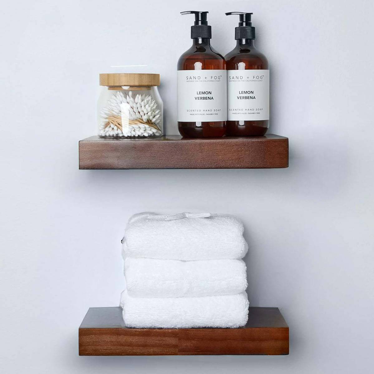 Homeforia Walnut 12 inch Floating Shelf, High End Solid Real Wood Small 12inch Floating Shelves for
