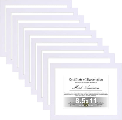 Vittanly 8.5x11 Picture Frames Set of 9, Shatter Resistant Plexiglass, Display 6x8 Pictures with
