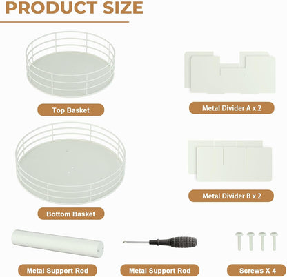 Snack Organizer - Versatile Snack Storage 2 Tier Lazy Susan with Convenient Grab-and-Go Design